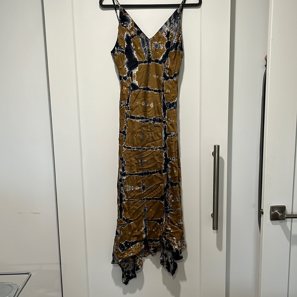 Young Fabulous and Broke satin tye dyed slip dress.